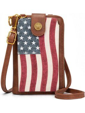 Patriotic American Flag Crossbody Phone Purse for Women - Stylish Cellphone Bag